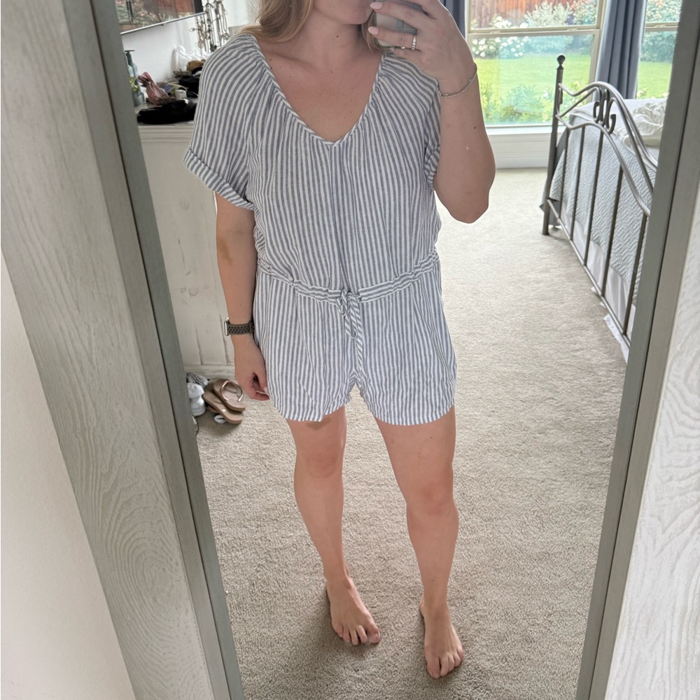 Target Universal Thread Blue & White stripped romper